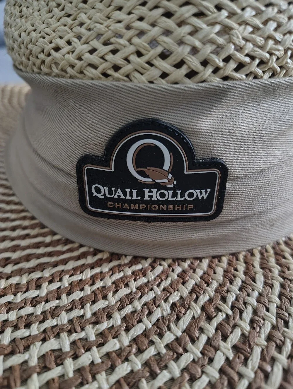 Quail Hollow Championship Men's Wide-Brim Straw Sun Hat - Beige/Tan
